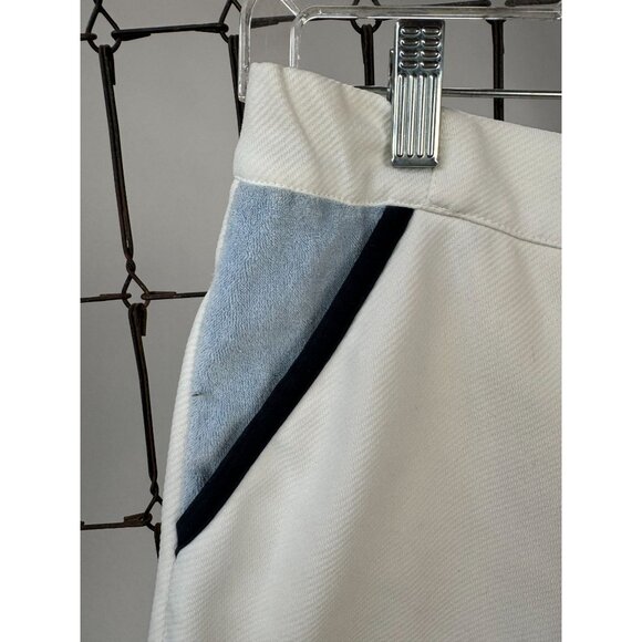 Vintage 80s TES Tennis Shorts Mens White With Blue & Black Accents - Picture 5 of 16